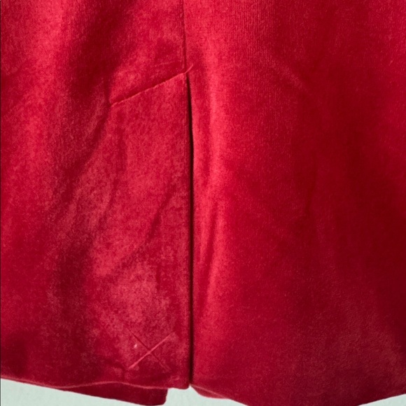 LC Lauren Conrad NWT Double Breasted Notch Collar Velvet Blazer Red Size Large - Picture 7 of 8